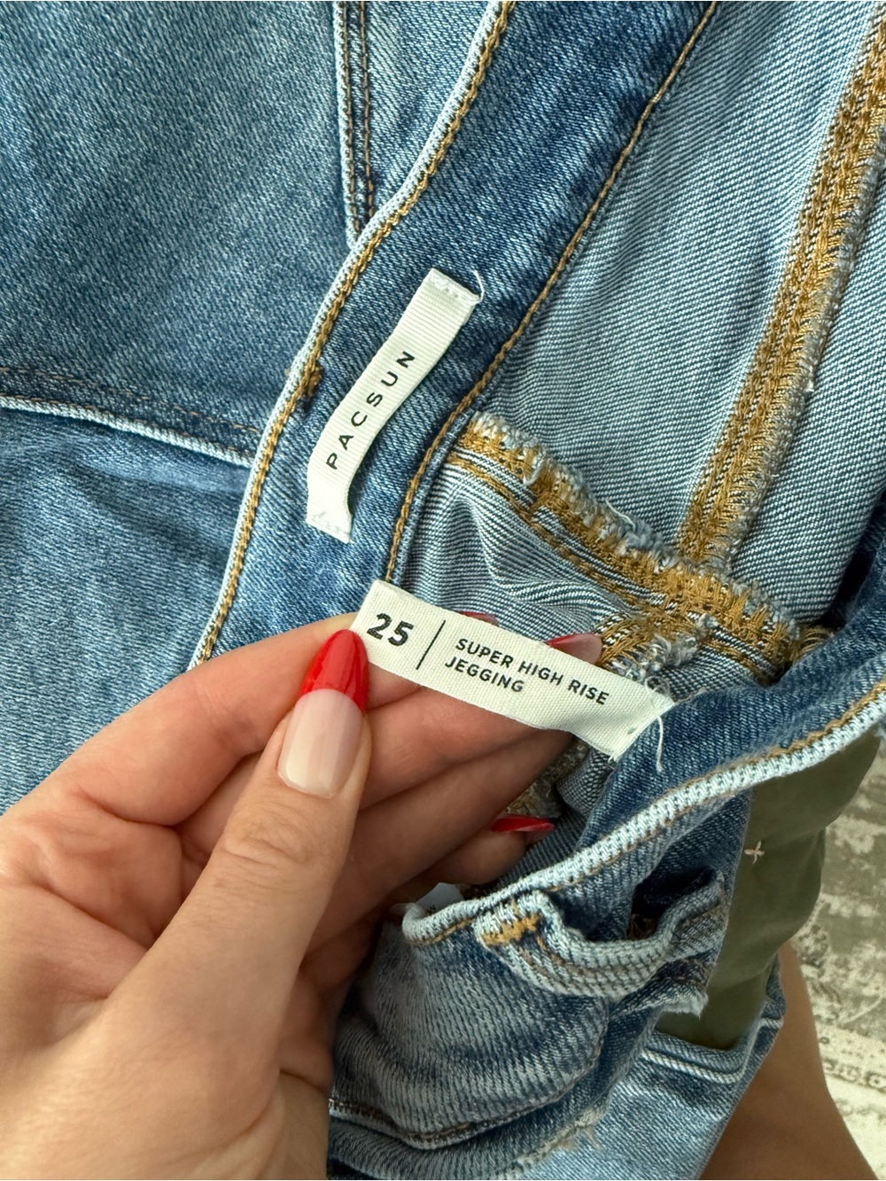 PacSun Super High-Waist Light Blue Jeggings - Picture 5 of 5